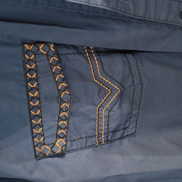 NWT Coofandy XL men's western cowboy country vaquero blue camel dress shirt - Picture 2 of 7